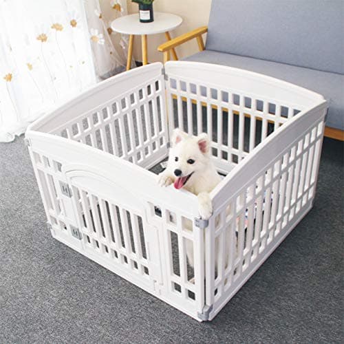 Gupamiga Parc pour animaux de compagnie pour chiens Stylo d'exercice pour chiots en plastique lourd Petits animaux Clôture Chiots Cage pliante 4 panneaux pour chiots et petits chiens Maison...