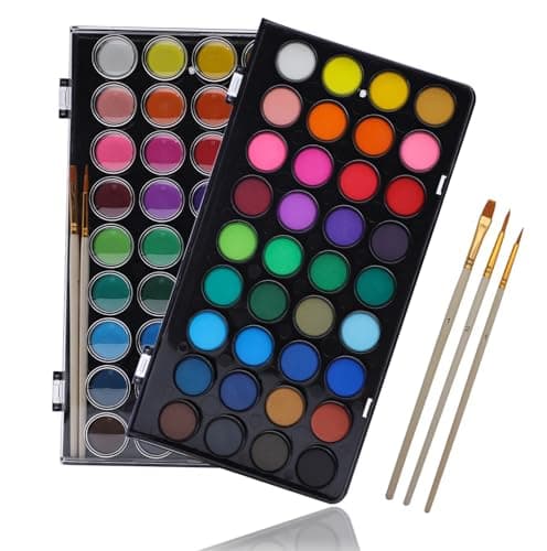 Artecho 36 Colors Watercolor Cake Set with 3 Brushes, Washable, Travel Design, Perfect for Card Making, Illustrations, Calligraphy