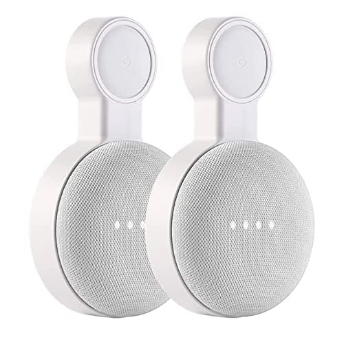 (Paquet de 2) Support de montage mural pour Google Home Mini et Google Nest Mini, un accessoire peu encombrant avec gestion des cordons pour Google Mini Smart...