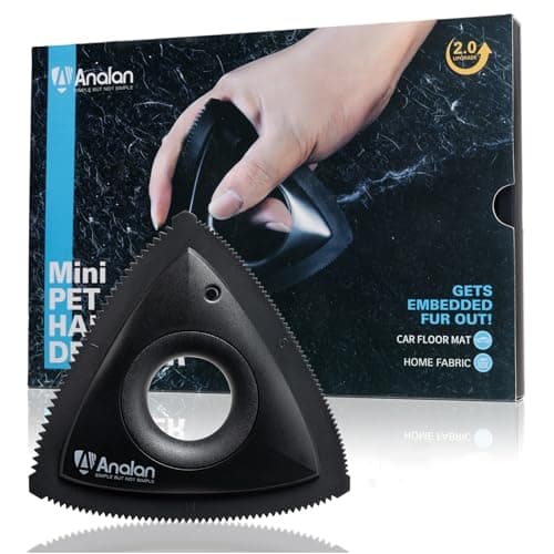 Analan Mini épilateur pour animaux de compagnie pour fournitures de détail de voiture, épilateur pour poils de chien de tapis pour l'intérieur de la voiture, épilateur pour poils de chien triangulaire pour les détails automobiles,...