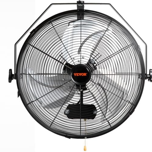 VEVOR Waterproof Industrial Wall Fan, 18 Inch, 3-speed High Velocity Max. 4150 CFM, Wall Mount Fan, Commercial or Residential for Warehouse,...