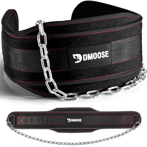DMoose Dip Belt for Weightlifting, Weight Belt with Chain for Pullup, Gym Lifting Belt for Powerlifting, Squat, Bodybuilding, Heavy Duty Steel,...