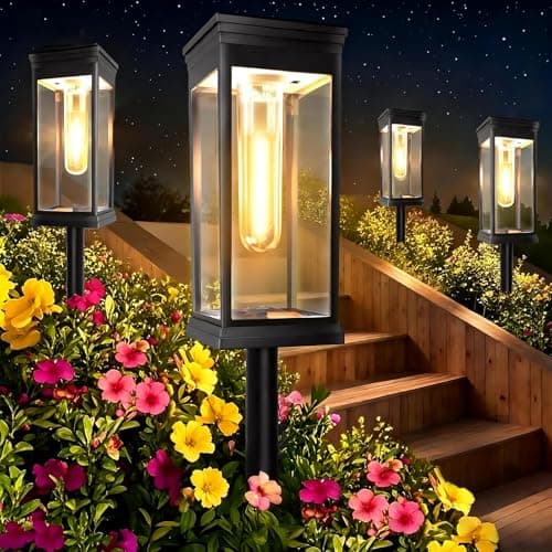 8 Pack Solar Pathway Lights Outdoor,Waterproof Brighter Solar Outdoor Lights,Auto On/Off Solar Lights Outdoor Garden,Outdoor Solar Lights for...