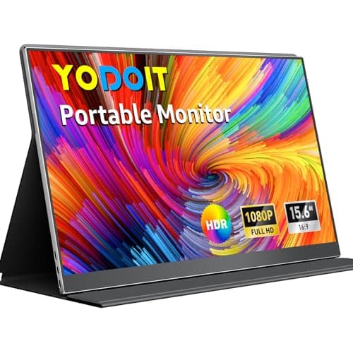 Yodoit Portable Monitor for Laptop 1920×1080 15.6" Travel Monitor FHD Screen IPS Display with USB Type C Port and Speakers with Smart Cover...