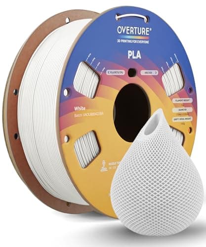 Prix ​​le plus bas en 30 jours | Filament PLA OVERTURE 1,75 mm, filament d'imprimante 3D soigneusement enroulé, bobine de 1 kg (2,2 lb), dimensions...