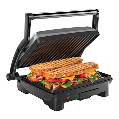 Chefman Panini Press Grill et Gourmet Sandwich Maker, plaques à revêtement antiadhésif, s'ouvre à 180 degrés pour s'adapter à tout type ou taille d'aliments, acier inoxydable...