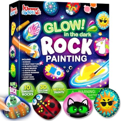 JOYIN 90+ PCS Rock Painting Kit- Glow in The Dark Rock Kit, Gift Toy, Arts and Crafts for Kids Ages 4-12, Art Supplies, Easter Gifts for Kids, Kids...