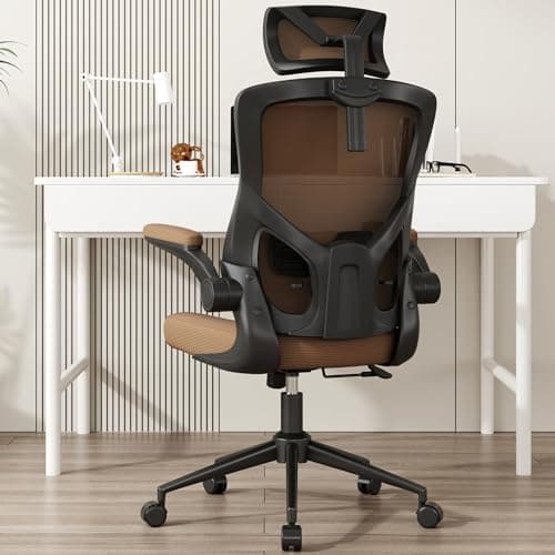 CYKOV Ergonomic Office Chair with Adjustable Headrest & Lumbar Support - High Back Desk Chair with Flip-Up Arms, 360 Swivel Executive Computer Task...