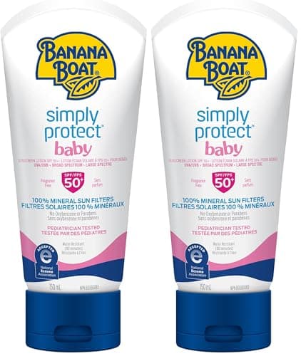 Banana Boat Simply Protect Baby Sunscreen Lotion, SPF 50+ (Pack of 2)