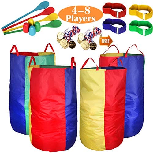 CWLAKON Jeux de Carnaval en Plein Air Sacs de Course de Sacs de Pommes de Terre pour Enfants Adultes, Course d'Oeufs et de Cuillères, Bandes de Course à 3 Pattes, Journée Extérieure sur le Terrain de Pelouse...