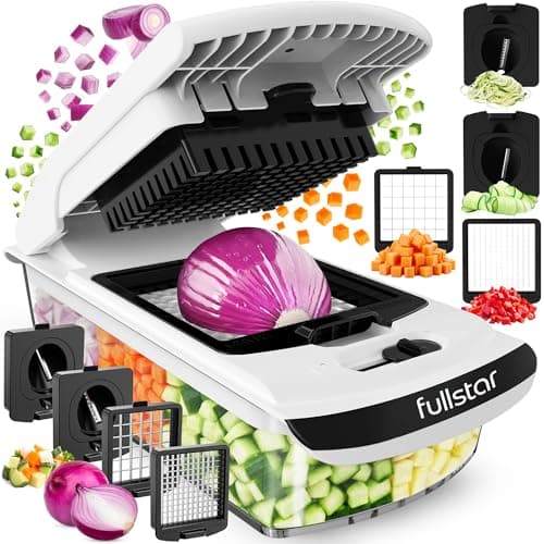 Fullstar Vegetable Chopper & Cutter - Slicer Dicer Spiralizer with Container for Food Veggie Onion Cucumber Tomato Salad Potato French Fry -...