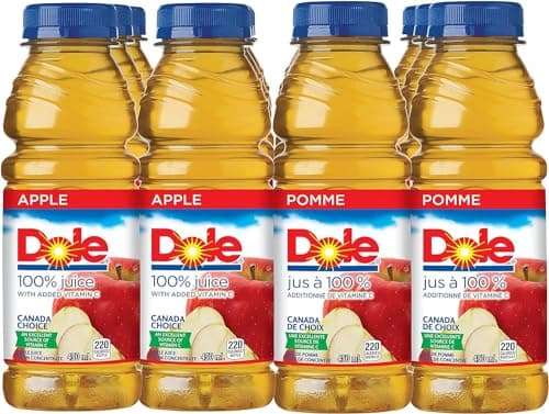 Jus de pomme 100 % concentré Dole, bouteilles de 450 ml, paquet de 12