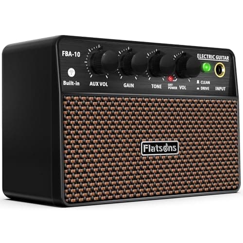Ampli de guitare FBA-10, mini amplificateur de guitare électrique 10 W avec canal Clean/Drive, fonctionnement 6H, rechargeable par USB-C, prise casque/AUX 3,5 mm, sans fil...