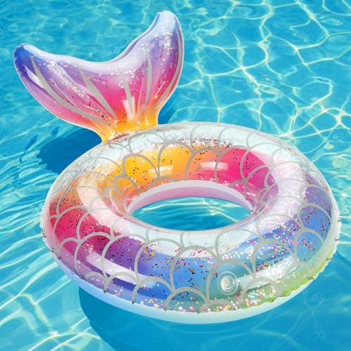 MoKo Anneau de natation gonflable, décorations de tube de flotteur de piscine mignonnes pour enfants, tubes de natation, piscine extérieure, flotteurs d'eau de plage, fournitures de fête, flotteurs pour enfants,...