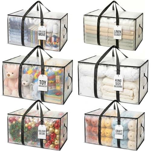 ClearSpace Oversized Moving Bags or Storage Bag – Large Moving Boxes with Backpack Straps, Zippers & Handles – Heavy-Duty Packing Bags, College...