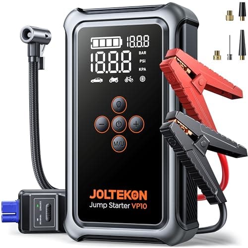 Joltekon 5000A Booster Pack Jump Starter avec gonfleur de pneu 150PSI, Booster de batterie de voiture (tout gaz/10L Die...