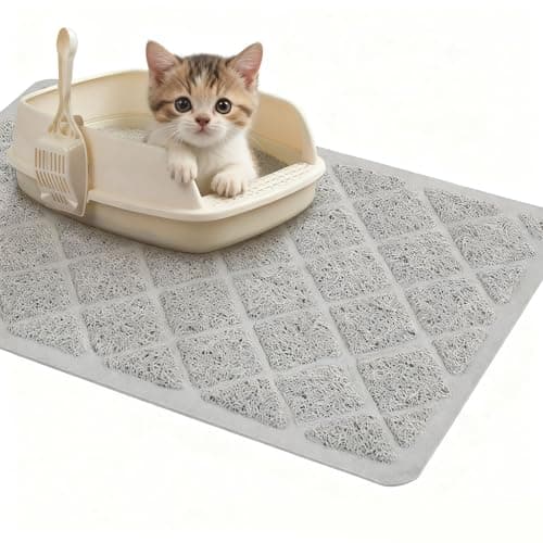 Lesguyor Petit tapis de litière pour chat 14x23 po (36x58 cm), tapis de piège à litière imperméable, antidérapant, non toxique, doux pour les pattes, facile à nettoyer, pour voyage en cage pour chat...