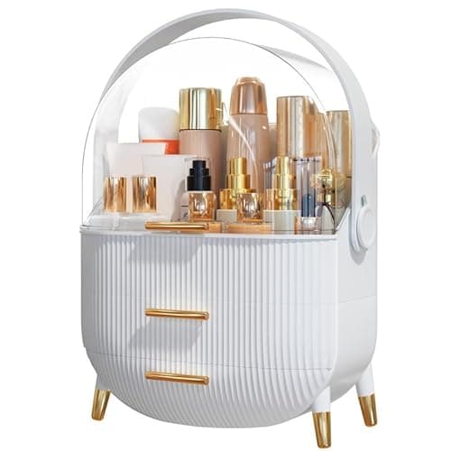 Organisateur de maquillage Organisateurs de soins de la peau - Vitrines de cosmétiques avec couvercle transparent, Organisateurs de soins de la peau pour comptoir de salle de bain, vanité de chambre...