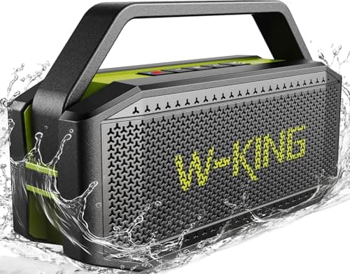 W-KING Bluetooth Speaker - (100W PEAK)60W Rich Bass, IPX6 Waterproof Haut parleur Loud Portable Wireless Speakers Outdoor Boombox, 40H Play, 2...