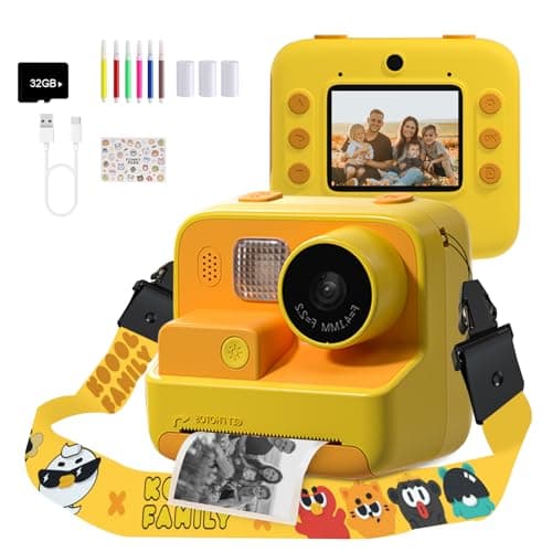 Mafiti Kids Camera Instant Print, 48MP Digital Camera Selfie 1080P Video Camera with 32G TF Card, Toys Gifts for Girls Boys Aged 3-12 for...