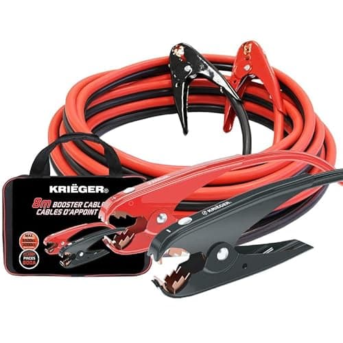 Câbles de démarrage K KRIËGER pour batterie de voiture, câbles de démarrage automobile robustes pour démarrage par secours de batteries mortes ou faibles avec sac de transport inclus...