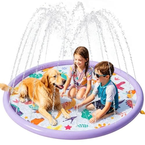 WELIN Splash Pad Arroseur pour Enfants, Pataugeoire pour Enfants de Natation d'Été de 55", Tapis de Jeu Splash de Dinosaure Amusant en Plein Air, Jardin, Plage, Jeu d'Eau...