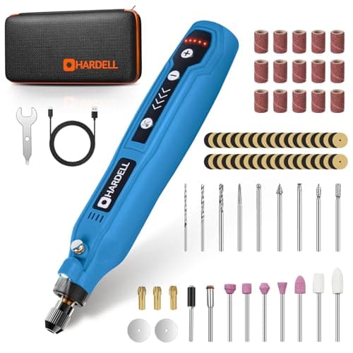 Outil rotatif sans fil HARDELL, mini kit d'outils rotatifs à 5 vitesses variables avec 69 accessoires, outil rotatif de charge de type C de 3,7 V pour la gravure,...