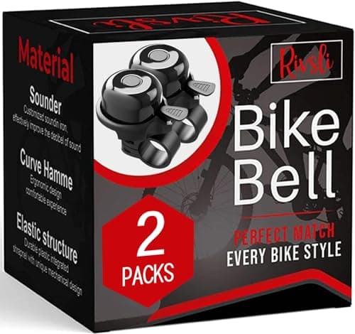 2 Pack Classic Bike Bell, Bicycle Bell | Loud Crisp Clear Sound for City Commuting & Mountain Bikes, BMX Bike, Sports Bike, Durable & Easy-Thumb...