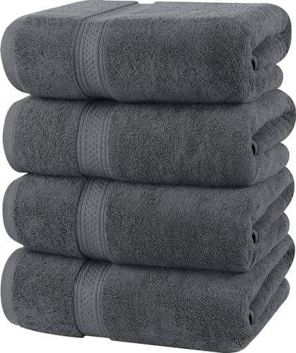 Utopia Towels 4 Pack Premium Bath Towels Set, 27 by 54 Inches, 100% Ring Spun Cotton 600GSM, Lightweight and Highly Absorbent Quick Drying Towels,...