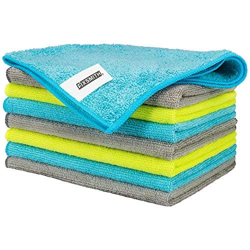 FIXSMITH Microfiber Cleaning Cloth - Pack of 8, Size: 12 x 16 in, Multi-Functional Cleaning Towels, Highly Absorbent Cleaning Rags, Lint-Free,...