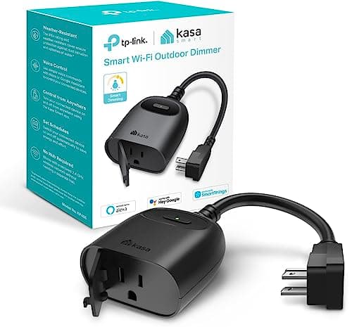 Kasa Smart Outdoor Dimmer Plug by TP-Link (KP405) - IP64 Waterproof Plug for Outdoor String Lights, Works with Alexa, Long Wi-Fi Range, 2.4GHz WiFi...