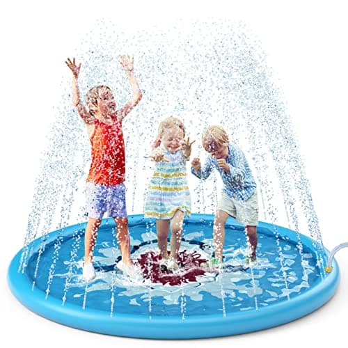 Jasonwell Splash Pad Arroseur pour enfants 68" Splash Play Mat Jouets d'eau en plein air Gonflable Splash Pad Bébé Tout-petit Piscine Garçons Filles Enfants À L'extérieur...