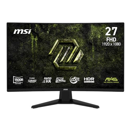 msi MAG MAG 274CF E20 27-inch 1920 x 1080 (FHD) Gaming Monitor, 200Hz, Adaptive-Sync, HDMI, DisplayPort, VESA Mountable, Tilt, Height Adjustable,...