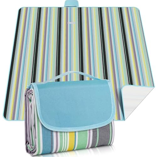 Couvertures de pique-nique BIPASION, tapis de pique-nique imperméable extérieur 77 "x 79", couverture de camping extra large, tapis de plage pliable résistant au sable, tapis de sol portable pour...