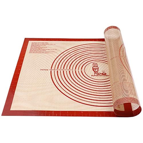 Tapis à pâtisserie en silicone antidérapant extra large avec mesures 28'' par 20'' pour tapis de cuisson, comptoir, roulage de la pâte, four L...