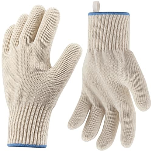 Hovico Gants de four résistants à la chaleur, gants de barbecue Ove Glove Mitaines de four de cuisson résistantes à la chaleur avec doigts Gant de grillade, protection complète des mains, gril...