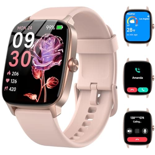 Montre intelligente pour hommes et femmes, montre intelligente d'appel Bluetooth avec voix AI, montre de fitness à cadran HD DIY de 1,85", moniteur de fréquence cardiaque/SpO2/pas/sommeil, 100+...