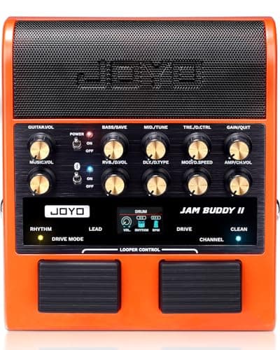 JOYO 10W Ampli d'entraînement de guitare portable et amplificateur combo à pédale multi-effets avec pédale, enregistrement OTG, Bluetooth, modèles 14 amplis, égaliseur 3 bandes, 36...