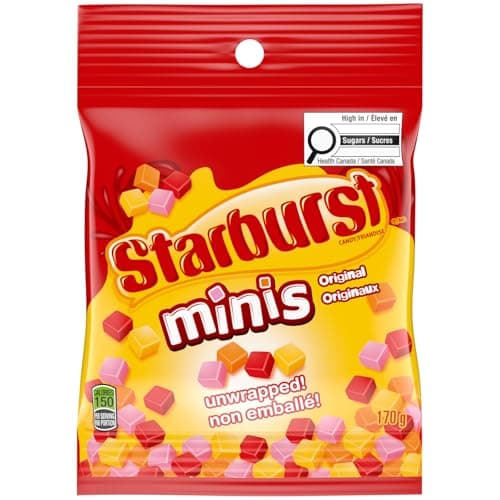 STARBURST, Mini bonbons à mâcher originaux non emballés, sac de partage, 170 g