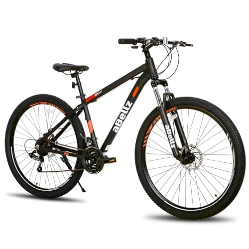 Vélo de montagne 29", cadre en aluminium 19", fourche à suspension, VTT 21 vitesses (noir)