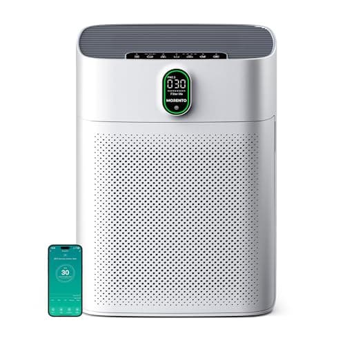 Offre exceptionnelle | Purificateur d'air intelligent MORENTO pour la maison Grandes pièces jusqu'à 1076 pi², compatible Wi-Fi et Alexa, PM2,5...