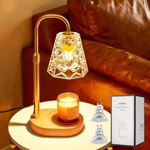 ESUNYD Lampe chauffe-bougie avec minuterie, cadeaux d'anniversaire pour femme, maman, cadeaux de pendaison de crémaillère, nouvelle maison, chauffe-cire pour pot parfumé