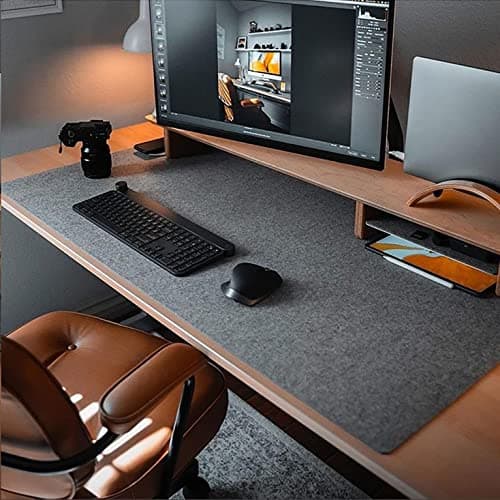 DawnTrees Felt Desk Mat (35.5" x15.8"), Desk Pad Protection, Keyboard Mat, Extra Large Mouse Pad, Suitable for PC,Computers, Laptops, Office and...