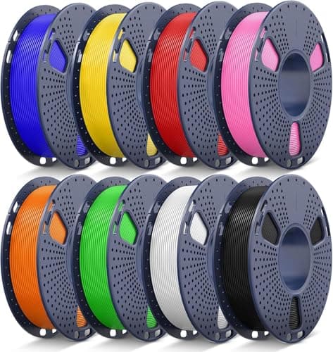 Ensemble de filaments pour imprimante 3D JAYO Filament PETG multicolore 1,75 mm, scellé individuellement sous vide, 2 kg au total, 0,25 kg par bobine, paquet de 8, 8...