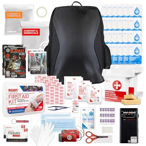 Kits essentiels de préparation aux situations d'urgence 72HRS - Sac à dos de survie de 3 jours ou sacs d'évacuation pour tremblement de terre, ouragan, tornade, inondation, tsunami, incendie de forêt,...