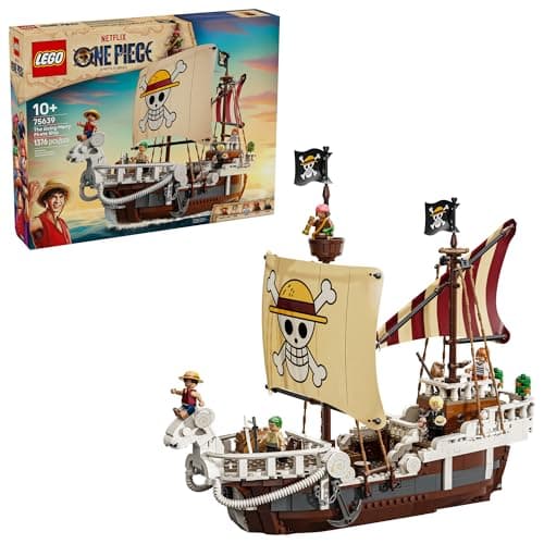 LEGO ONE Piece The Going Merry Pirate Ship Building Blocks - Pretend Play Adventure Toy for Boys & Girls, 10+ - Straw Hat Crew Toy Figures &...
