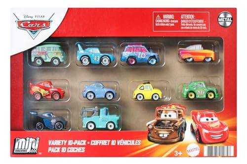 Mattel Disney Pixar Cars Mini Racers 10 Pack of Collectible Toy Vehicles for Kids & Collectors Ages 3 Years Old & Up