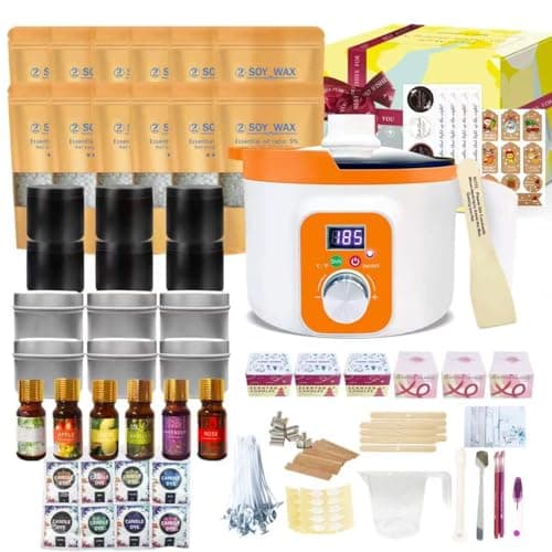 Complete Candle Making Kit With Digital Wax Melter for Adults,Kit to Make Your Own DIY Aromatic Candles
