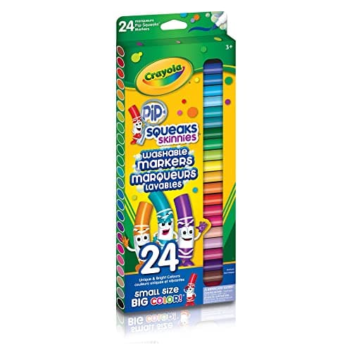 Crayola 58-4324 24 Pip-Squeaks Skinnies Fine Line Washable Markers, School and Craft Supplies, Gift for Boys and Girls, Kids, Ages 3,4, 5, 6 and...