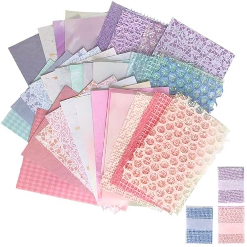 Scrapbook fait à la main 45 feuilles, papier décoratif artisanal texturé, papier artisanal d'art pour le bricolage et le Scrapbooking